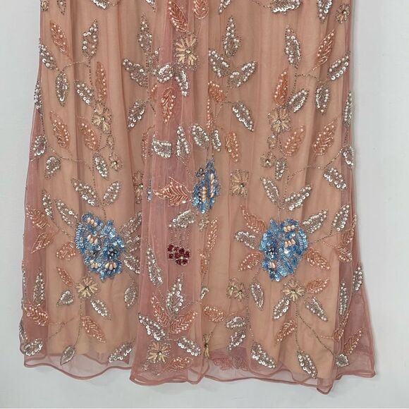 Mac Duggal 93755 Floral Beaded Surplice V-Neck Long Balloon Sleeve Gown, Size 16 - Picture 14 of 16